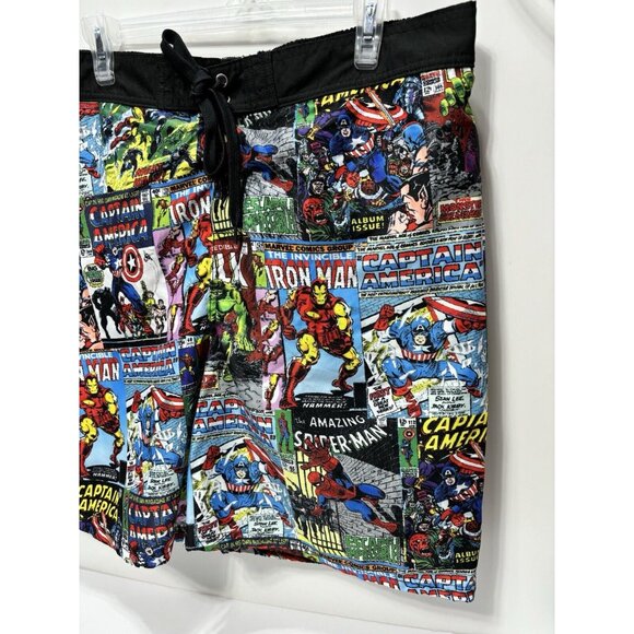 Men's Swim Shorts Trunks Marvel Superheroes Iron Man Captain America Spiderman.. - Picture 6 of 11